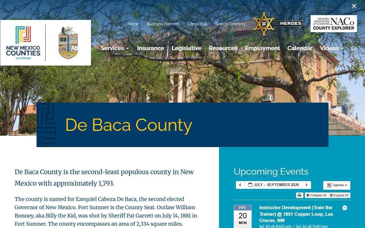 De Baca County court records county profile