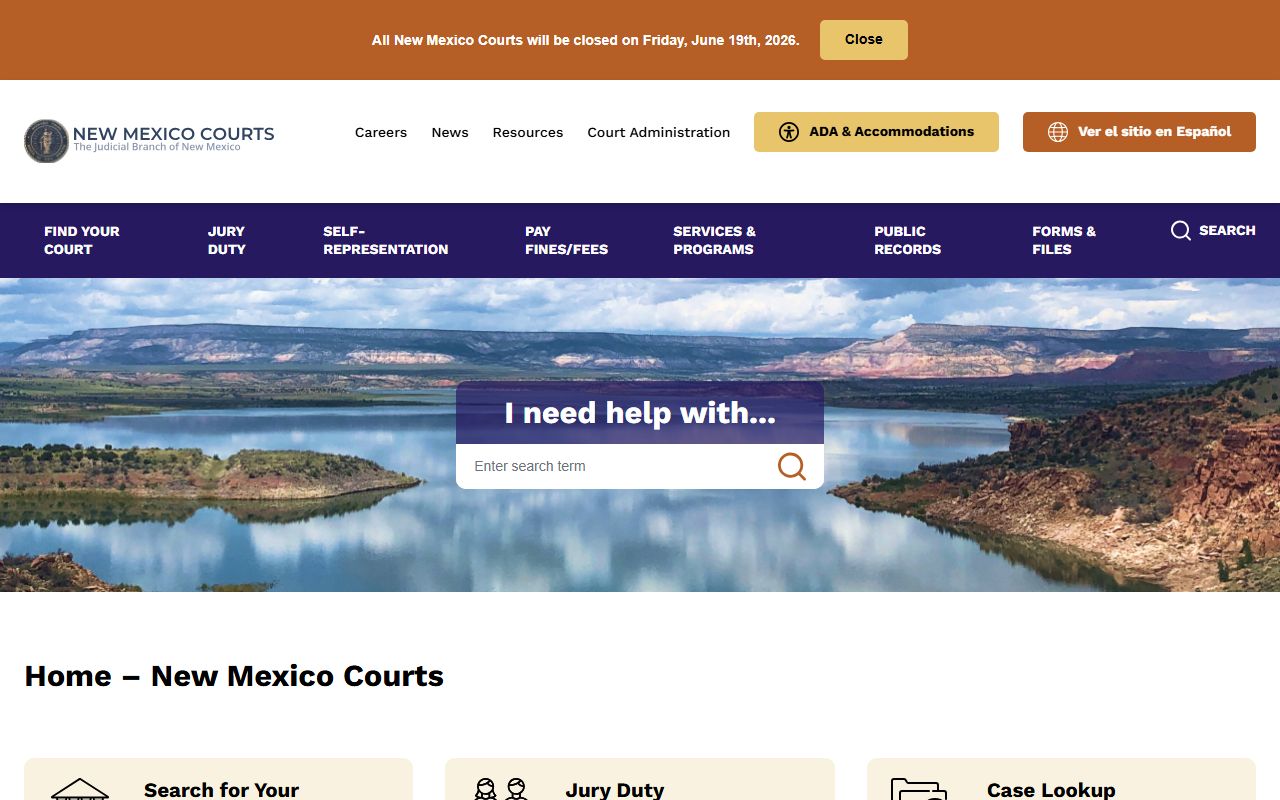 De Baca County court records New Mexico Courts homepage