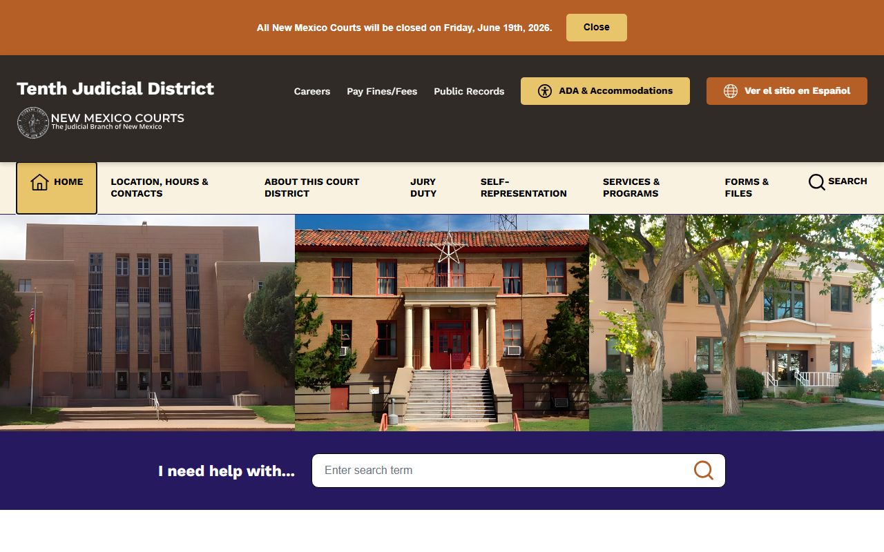 De Baca County court records Tenth Judicial District website
