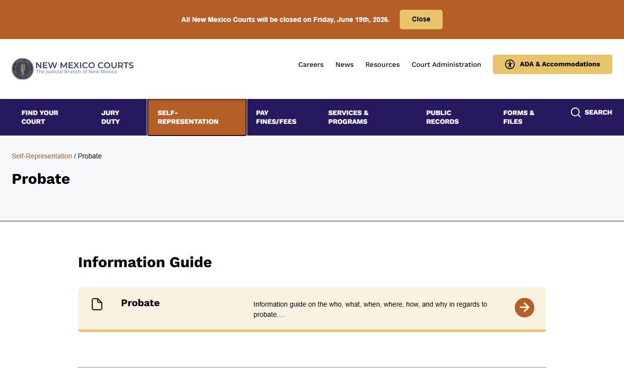 De Baca County probate records New Mexico probate self-help