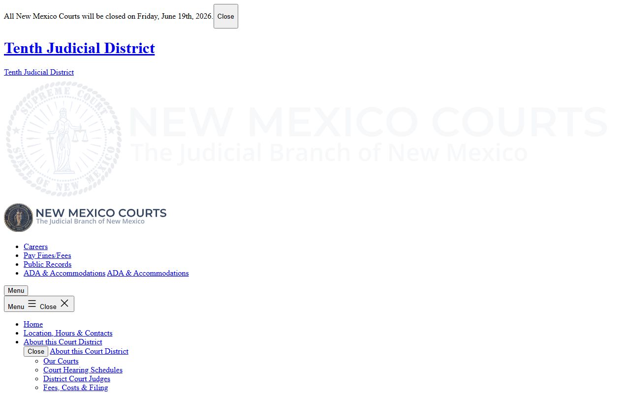 De Baca County probate records Tenth Judicial District forms