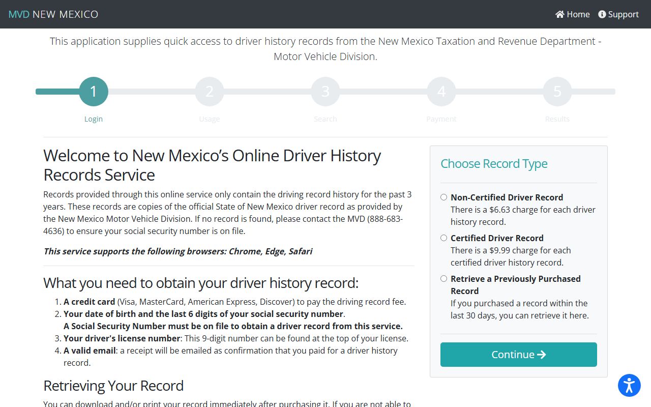 De Baca County traffic court records and MVD driver history payment rules