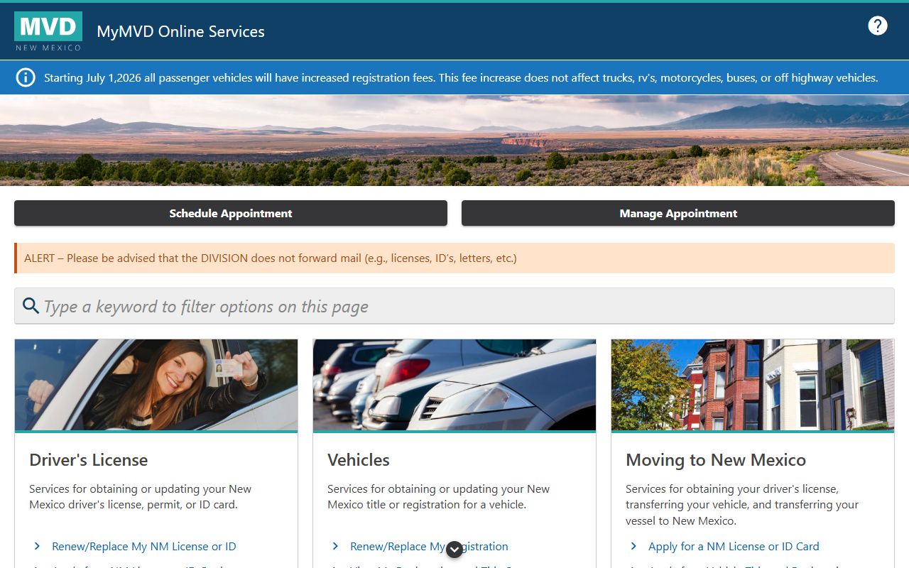 De Baca County traffic court records and MyMVD payment services